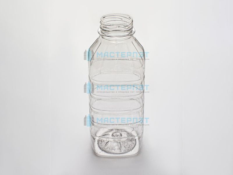 Пластиковая бутылка 0,3л прозрачная «Квадратная»